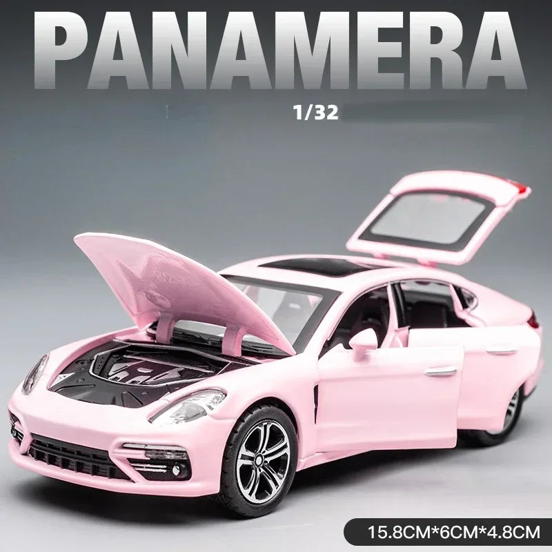 Porsche Panamera Taycan Macan Cayenne 911 GT3 Supercar Aleación Modelo Juguete Diecasts Metal Sonido y Luz Coches Juguetes