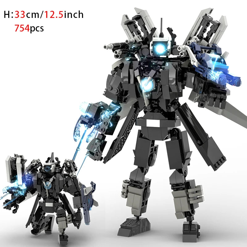 New Skibidi Toileted Building Block Titan Clock Man 2.0 TVman Speakerman Drill Man Bricks Model Toys for Kid Birthday Xmas Gift