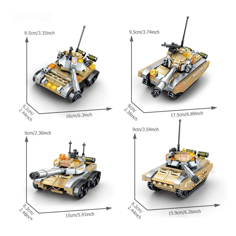 SEMBO 1075 stücke Tank Transforming Mech Roboter Modell Bausteine ​​MOC Military Serie Fahrzeug Montage Ziegel Spielzeug für Jungen Geschenke