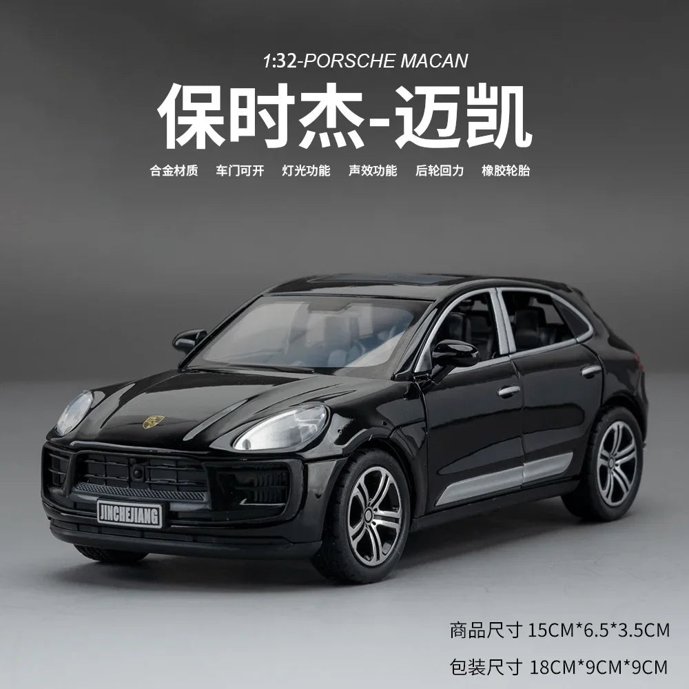 Porsche Panamera Taycan Macan Cayenne 911 GT3 Supercar Alloy Model Toy Diecasts Metal Sound and Light Car Toys