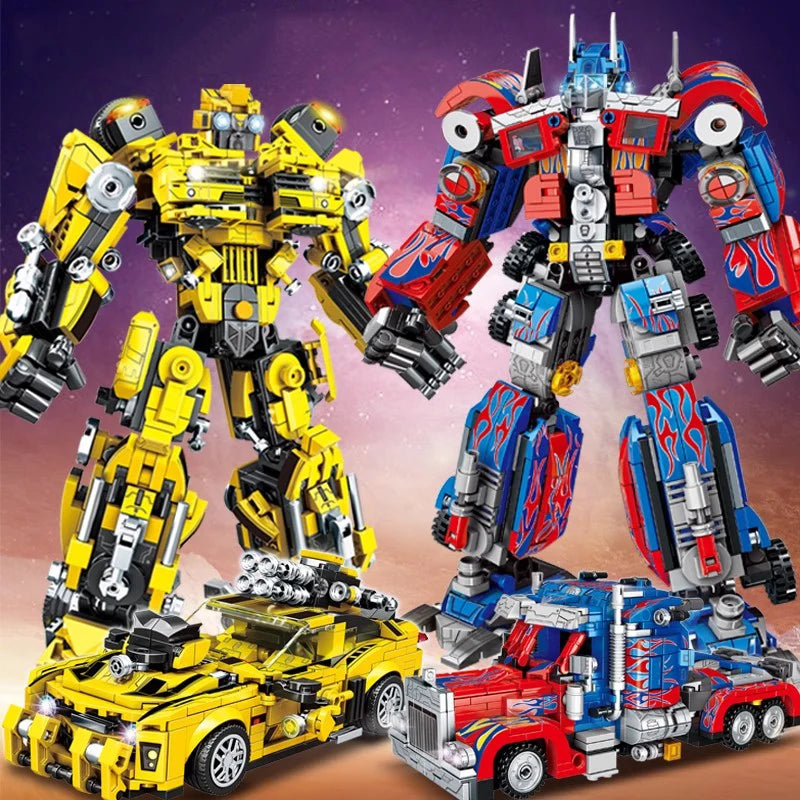 800PCS Transformation Optimus Prime Bumblebee Building Blocks 10302 Truck Sport Car Bricks Toy Gift For Kid Children