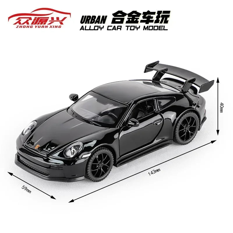 Porsche Panamera Taycan Macan Cayenne 911 GT3 Supercar Aleación Modelo Juguete Diecasts Metal Sonido y Luz Coches Juguetes