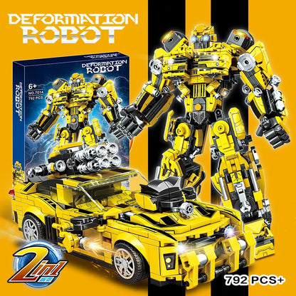 800PCS Transformation Optimus Prime Bumblebee Building Blocks 10302 Truck Sport Car Bricks Toy Gift For Kid Children