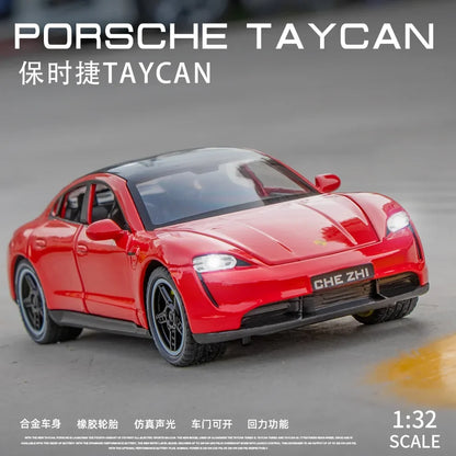 Porsche Panamera Taycan Macan Cayenne 911 GT3 Supercar Alloy Model Toy Diecasts Metal Sound and Light Car Toys