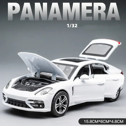 Porsche Panamera Taycan Macan Cayenne 911 GT3 Supercar Aleación Modelo Juguete Diecasts Metal Sonido y Luz Coches Juguetes