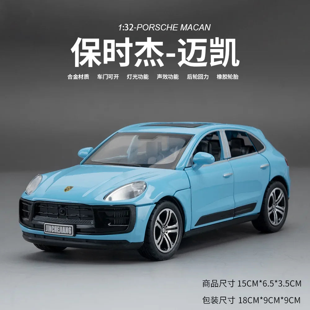 Porsche Panamera Taycan Macan Cayenne 911 GT3 Supercar Alloy Model Toy Diecasts Metal Sound and Light Car Toys