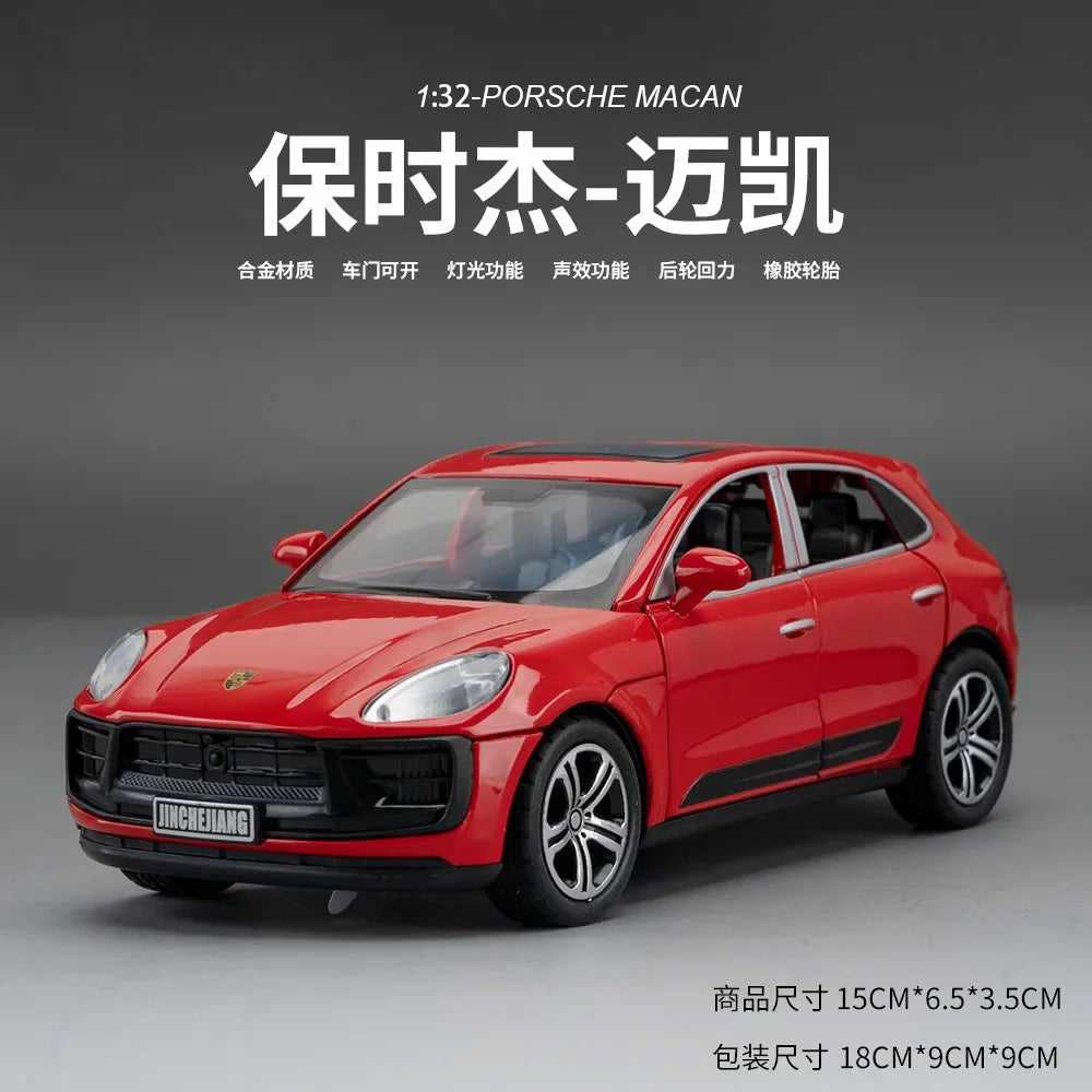 Porsche Panamera Taycan Macan Cayenne 911 GT3 Supercar Alloy Model Toy Diecasts Metal Sound and Light Car Toys