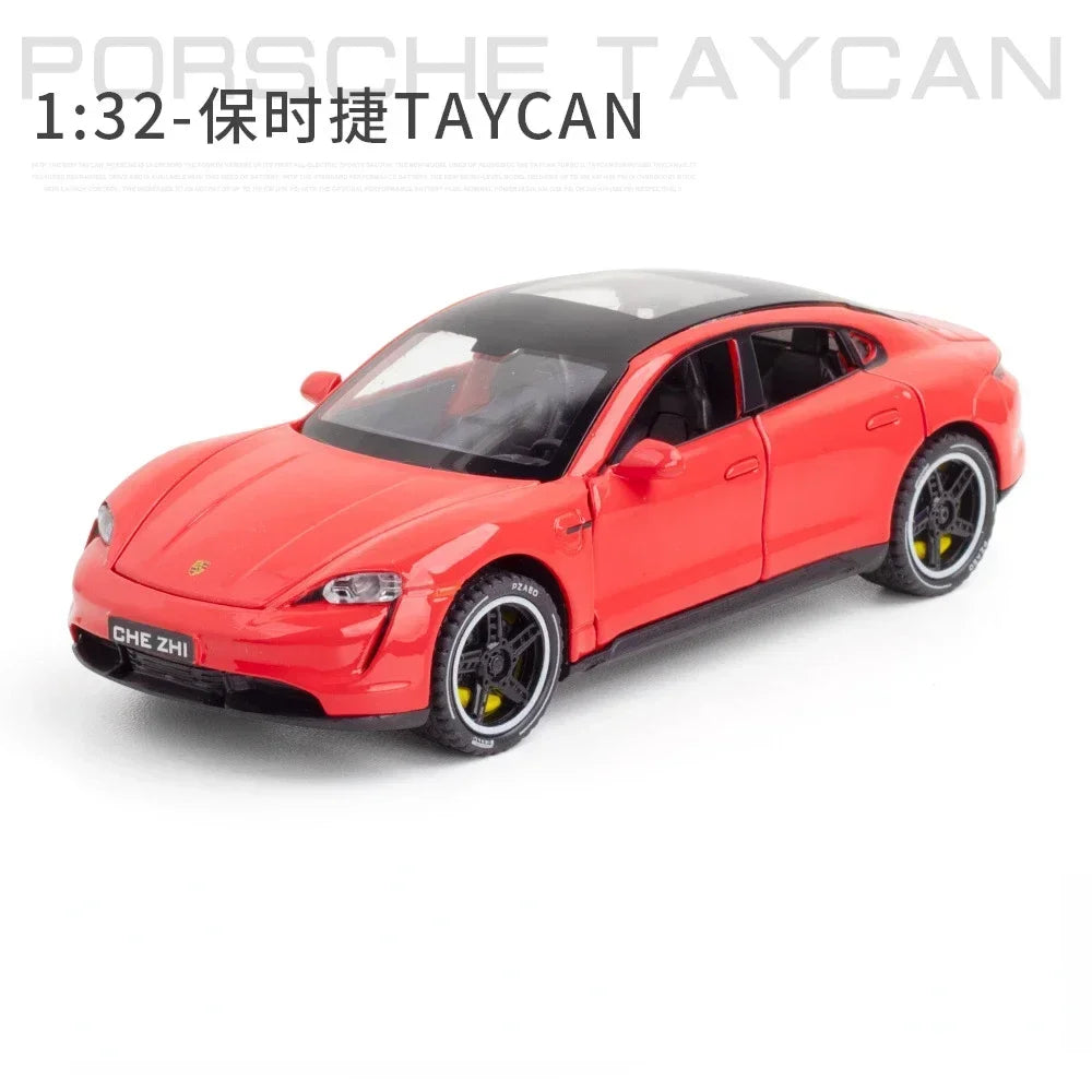 Porsche Panamera Taycan Macan Cayenne 911 GT3 Supercar Alloy Model Toy Diecasts Metal Sound and Light Car Toys