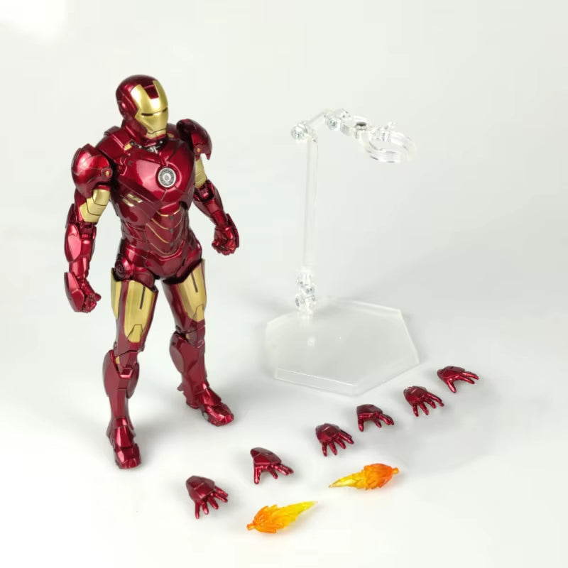 ZD Toys Iron Man MK4 Model 7Inches Action Figures Tony Stark Iron Man 1/10 Avengers Genuinely Collect Model Ornaments Boy Gifts