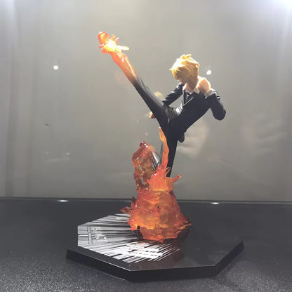 One Piece Action Figures Sanji Fire Foot Model Toy 160Mm PVC Toys Anime Sanji Japanese Anime Figure