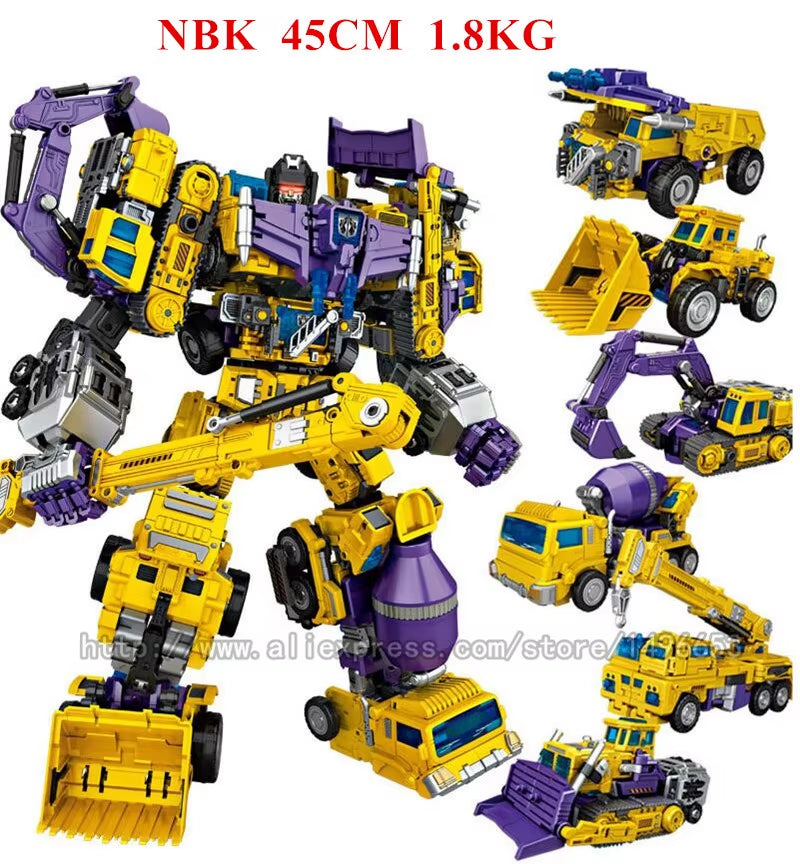 JINBAO NBK Oversize 6 in 1 Transformation Devastator Toys Boy Robot Car KO G1 Excavator Trucks Model Action Figure Kid Adult