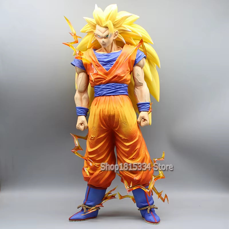 Anime Dragon Ball Super Saiyan 3 Goku Figures GK SSJ3 Son Goku Action Figure Double Heads 47Cm Pvc Model Collection Statue Toy