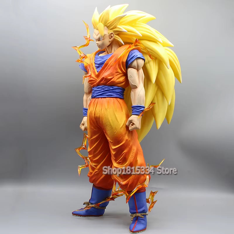 Anime Dragon Ball Super Saiyan 3 Goku Figures GK SSJ3 Son Goku Action Figure Double Heads 47Cm Pvc Model Collection Statue Toy