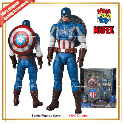 Original Medicom Toy Mafex No.220 Captain America Classic Suit the Winter Soldier in Stock Anime Action Collection Figures Model