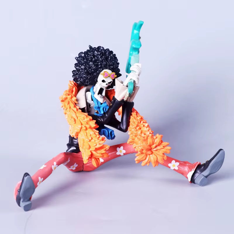 18Cm One Piece Anime Figure Brook King of Souls Musician Manga PVC Action Figure Collection Model Toys Ornaments Gift