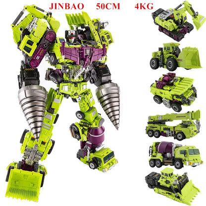 JINBAO NBK Oversize 6 in 1 Transformation Devastator Toys Boy Robot Car KO G1 Excavator Trucks Model Action Figure Kid Adult