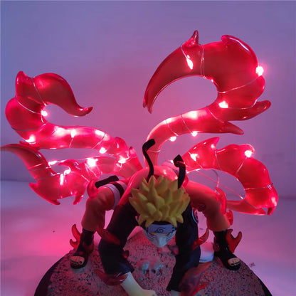 Naruto Anime Figure Naruto Uzumaki Bijuu Shippuden Led Decor Bedroom Toys for Children Collector Ornaments Action Model Gifts