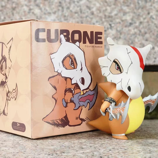 12Cm Cute Pokemon Cubone as God of War Kratos Action Figure Toys