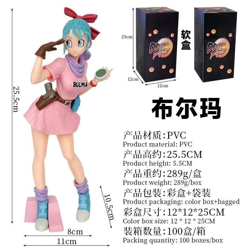 Anime Cartoon Dragon Ball Z 25Cm Bulma PVC Action Figure Cute Statuemodel Figurine Collectible Dolls Toy Gifts