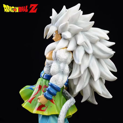 25cm Son Goku Dragon Ball Super Saiyan Super Five White Hair Wukong Handheld Model Ornament