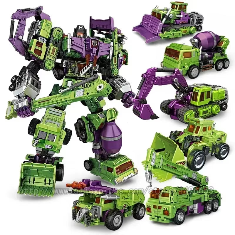 6 in 1 NBK 42CM Devastator Toy Transformation KO Robot Car Combination Action Figure Excavator Blender Model Kid NO BOX