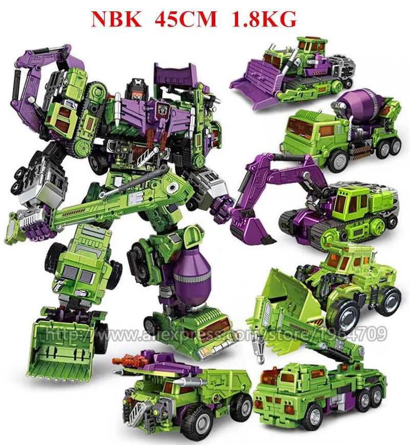 JINBAO NBK Oversize 6 in 1 Transformation Devastator Toys Boy Robot Car KO G1 Excavator Trucks Model Action Figure Kid Adult