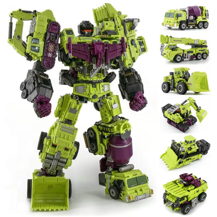 JINBAO NBK Oversize 6 in 1 Transformation Devastator Toys Boy Robot Car KO G1 Excavator Trucks Model Action Figure Kid Adult