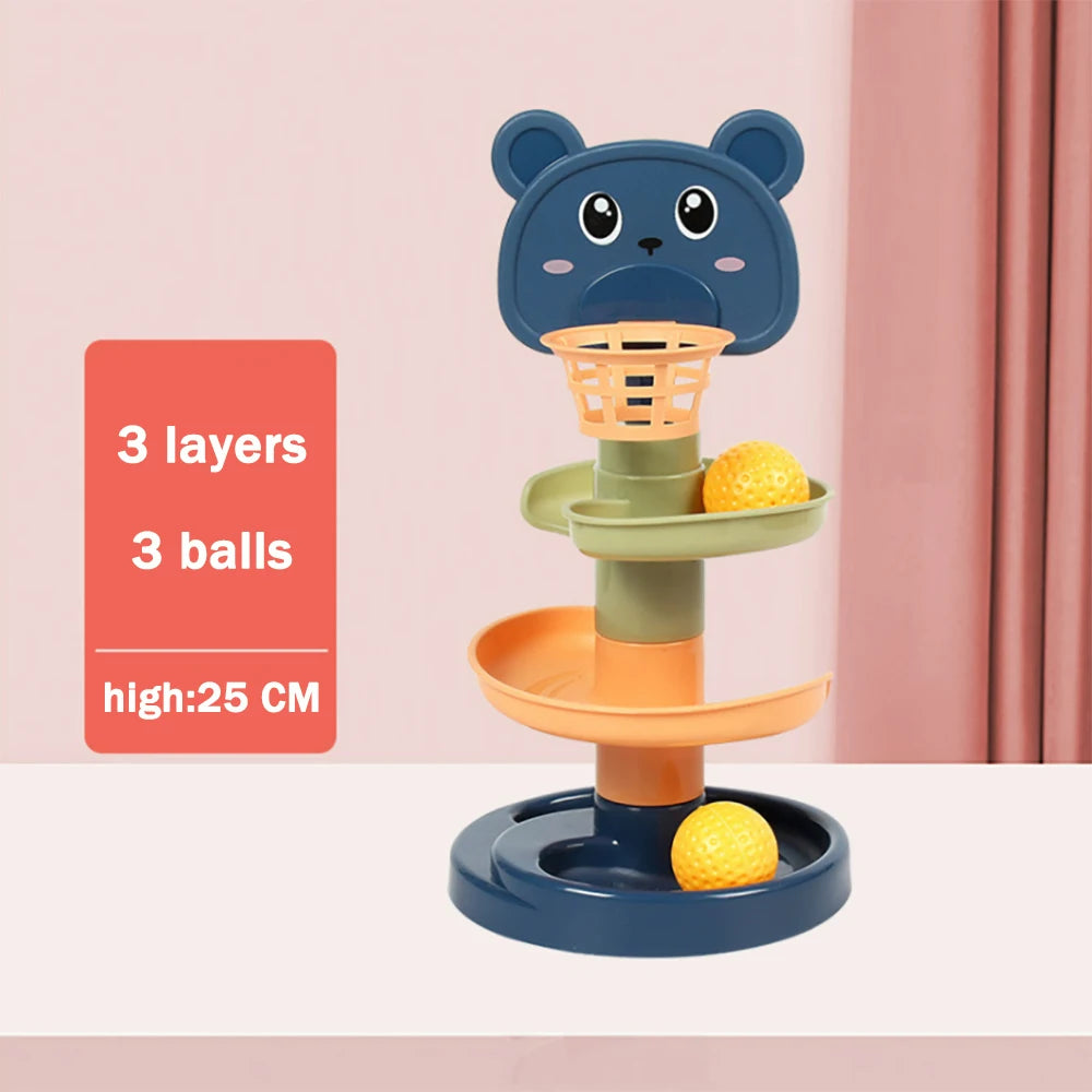 Montessori Baby Toys Rolling Ball Pile Tower Early Educational 