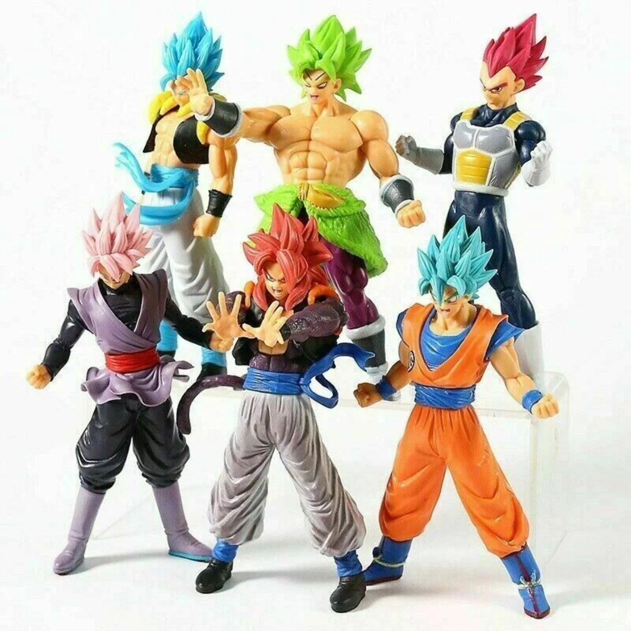 6 Pcs Dragon Ball Z Figures Set Super Saiyan Goku Son Blue Vegeta Toy Christmas