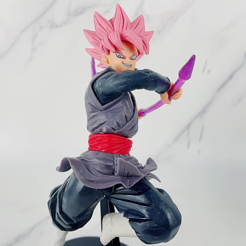 25cm Dragon Ball Super Saiyan Rose Goku Black and Zamasu Collectible PVC Statue Model for Home Decoration and Gifts