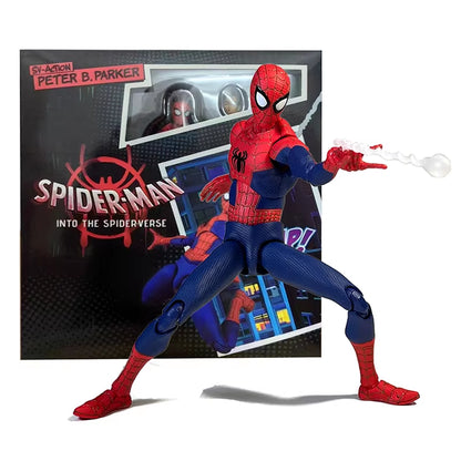 Sentinel Sv Action Spiderman Miles Morales Figure Model Marvel Spider Man into the Spider Verse Peter Miles Figurine Anime Toys