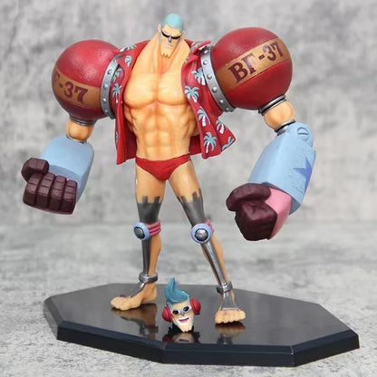 One Piece Anime Figure GK Franky Fighting Pirates CUTTY·FLAM 2 Heads Action Figure Statue Decoration Doll Toys Christmas Gifts