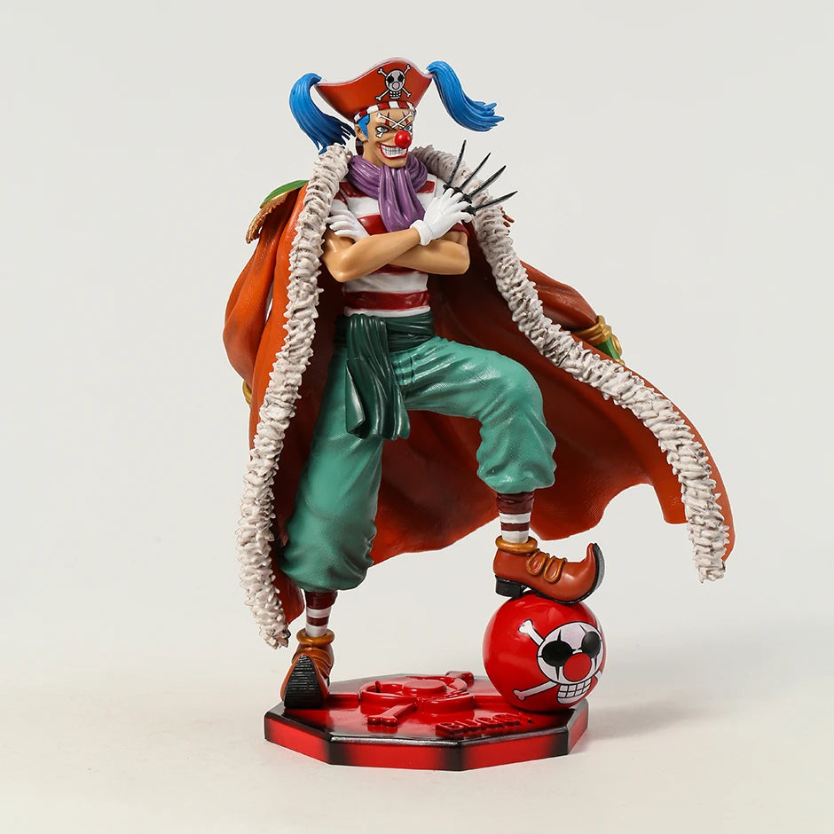 One Piece Anime Figure Four Emperors Clown Buggy Figures 26Cm PVC Statue Model Collection Desktop Decoration Children Toys Gifts